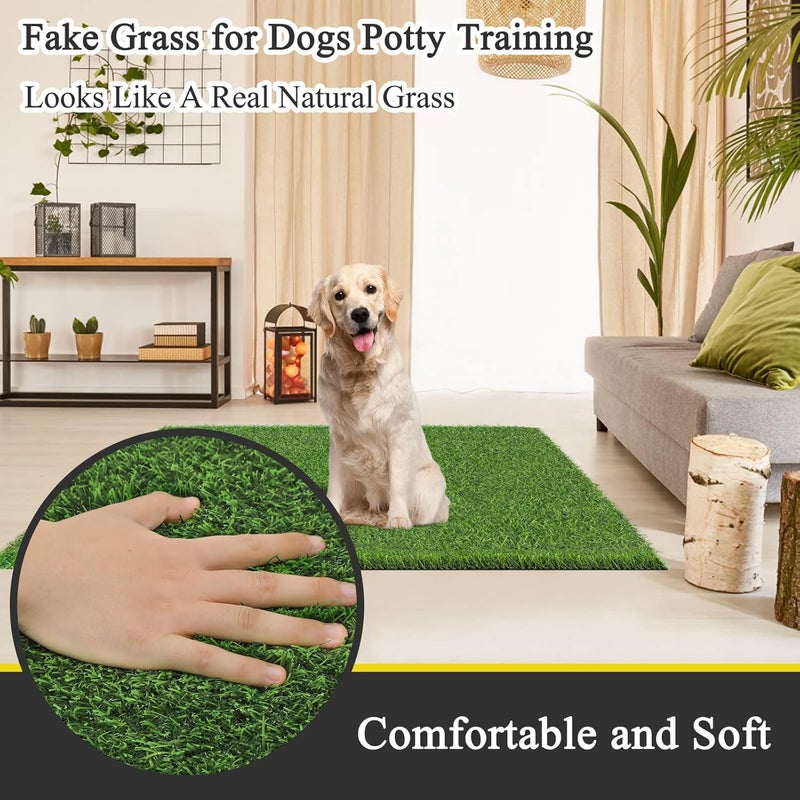 Bsmathom Artificial Grass Rug Indoor Outdoor Rug, Dog Grass Mat with Drainage Holes, Synthetic Artificial Grass Turf Fake Grass Rug Door Mats for Balcony Patio Lawn Garden(51.2 x 31.5Inch) - Image 4